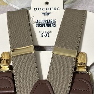 Dockers Adjustable Suspenders Fits S-XL Khaki